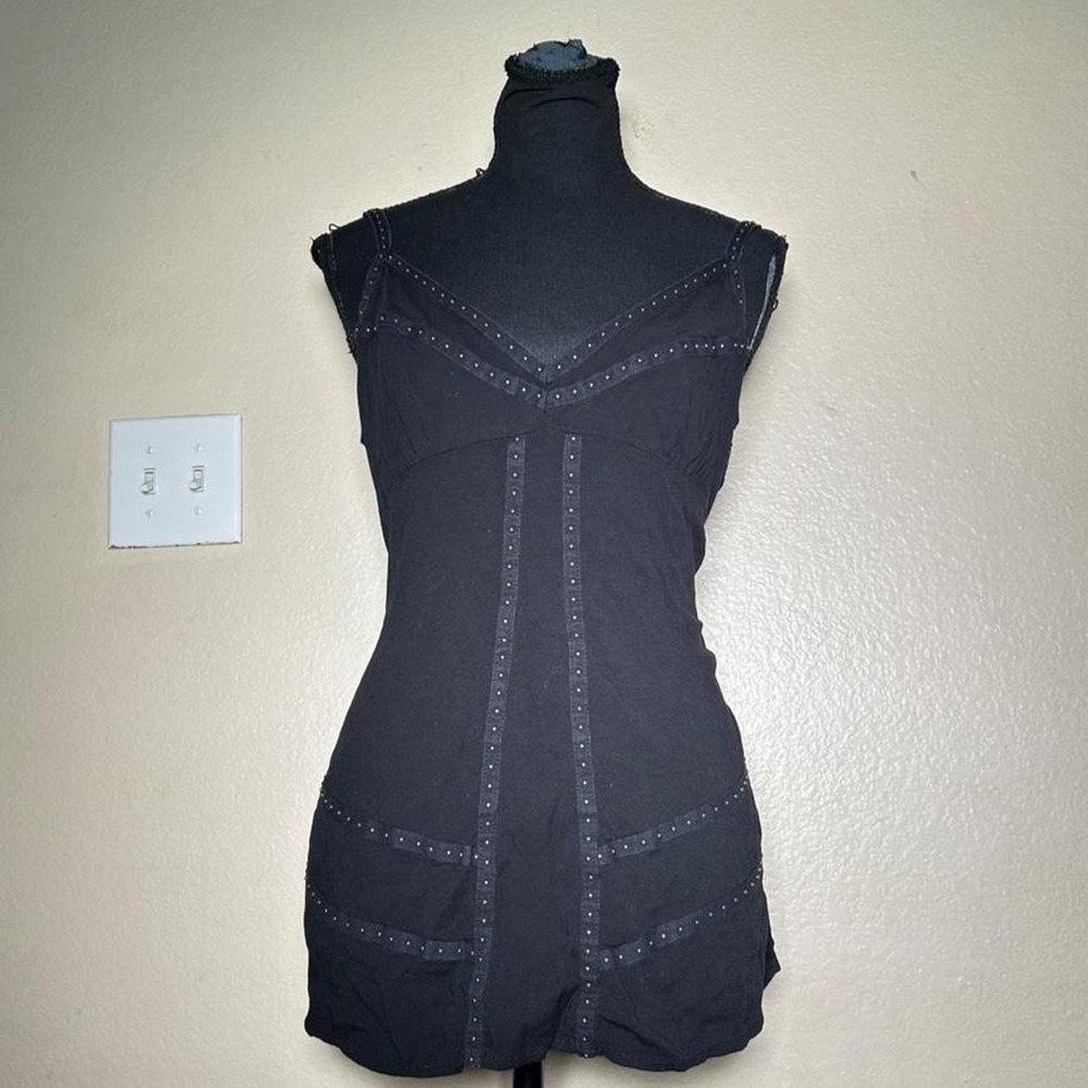 Idyllwind Miranda Lambert Studded Retro Country Rock Y2K Tank Top Black Large